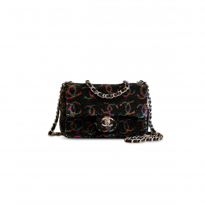 CHANEL CLASSIC FLAP BAG SEQUINS AS4297 (21*14*8cm)